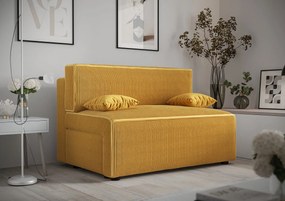 Musztardowa sztruksowa sofa rozkładana Z1-E96