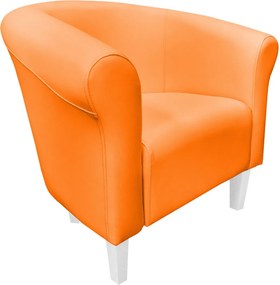 Fotel Milo tkanina Eko-skóra elegancki fotel do salonu i gabinetu : Kolor nogi - Biała, Kolor tkaniny - EKO-SKÓRA - 20D, Wysokość nogi - 15 cm