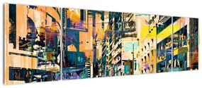 Obraz malowanej abstrakcji (170x50 cm)