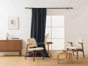 Zasłona OXFORD LIGHT 140x250 cm, czarna Zawieszanie: Taśma z wiązaniami