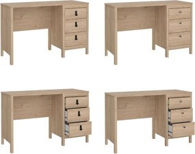 Biurko komputerowe z 3 szufladami Madrid, jackson hickory