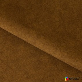 Tapicerowane łóżko dwuosobowe ze schowkiem ze stelażem 160x200 cm w kolorze ochry Plissa – ELTAP