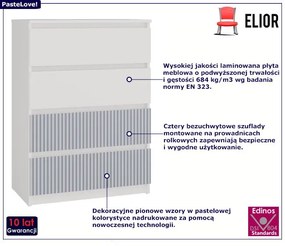 Komoda do pokoju dziecięcego biały + niebieski Olin 3X