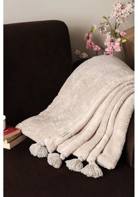 Jasnobrązowa narzuta z mikropluszu 160x200 cm Puffy – Mijolnir