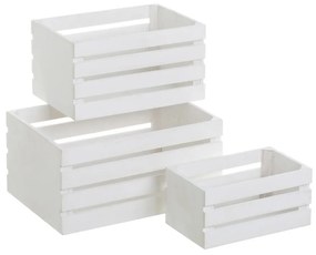 Białe pojemniki zestaw 3 szt. 31x23x15 cm – Casa Selección