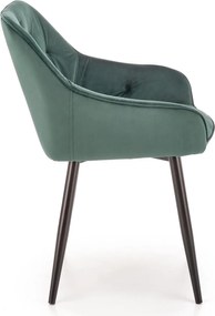 Aksamitny fotel do jadalni z podłokietnikami K487