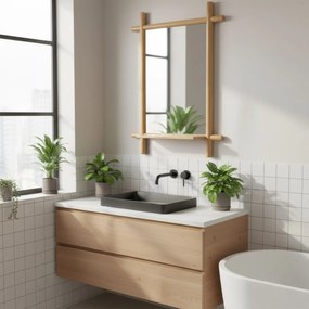 Lustro ścienne B027 NAT, bambus