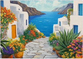 Obraz - Grecka uliczka (70x50 cm)
