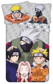 Bawełniana pościel dziecięca jednoosobowa 140x200 cm Naruto "Grey" – Jerry Fabrics