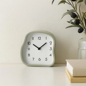 Zegar stołowy AMORPH o organicznym kształcie z przeszklonym frontem, 12 cm