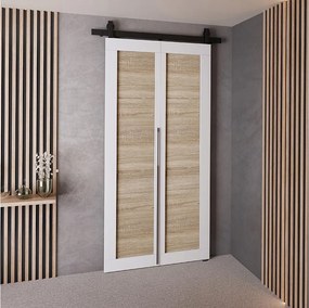 Drzwi Przesuwne QUDIO M1 Biały + Dąb Sonoma 80