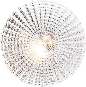 Klasyczna lampa sufitowa czarna z przydymionym szkłem 23 cm IP44 - Nohmi