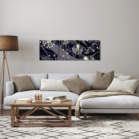 Obraz - Diamenty w pomieszczeniu (z zegarem) (90x30 cm)