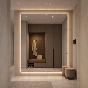 Lustro prostokątne z podświetleniem TAVA Classic XXL LED | Różne rozmiary | Różne kolory : Rozmiar - 130 x 190 cm, Wersja - bez wycięcia (wersja standard)