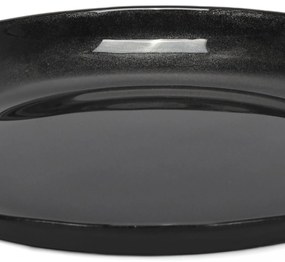 Talerz deserowy ANIA BLACK, szkło, Ø 21cm