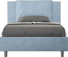Łóżko bez stelaża tapicerowane 120x190 microfibra błękitny Antea