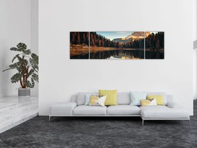 Obraz - Alpy, Włochy, Dolomity, Lago Antorno (170x50 cm)