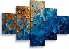 Obraz - Niebiesko-złoty obraz (125x70 cm)