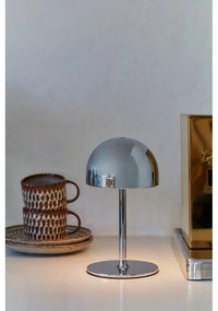 Lampa stołowa LED w kolorze srebra ze zdalnym sterowaniem i metalowym kloszem (wysokość 22 cm) Tim – Sirius