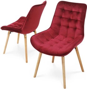 Zestaw krzeseł do jadalni, ciemnoczerwony, 2 szt
