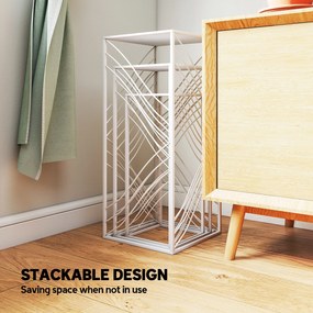 Outsunny Zestaw 3 stojaków na rośliny, 50/60/70 cm wysokości, składane regały na rośliny metalowe, biały | Aosom PL