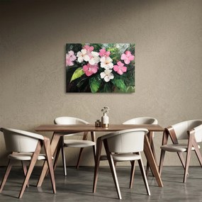 Obraz na szkle - Różowe i białe kwiaty (70x50 cm)