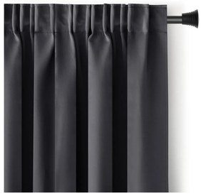 Antracytowa zaciemniająca zasłona termiczna 140x270 cm Pleat – Restilo