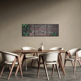 Obraz - Bluszcz (z zegarem) (90x30 cm)
