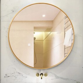 Okrągłe lustro – średnica 70 cm, cienka rama, wraz z elementami mocującymi