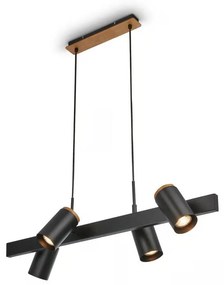 Briloner 4059045 - Lampa wisząca na lince ERA 4xGU10/10W/230V czarna