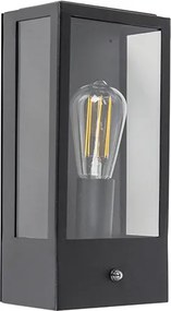 Lampa ścienna zewnętrzna czarna z czujnikiem zmierzchu - Rotterdam