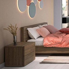 Brązowa szafka nocna z 2 szufladami TemaHome Aurora