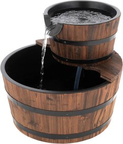 Fontanna ogrodowa - fontanna z dwoma drewnianymi wiaderkami