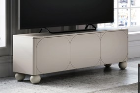 Szafka RTV trzydrzwiowa Sonatia II 150 cm na nogach kulach - kaszmir