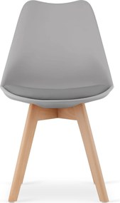 PROMOCJA Jasnoszare krzesło BALI MARK z bukowymi nogami II. jakość