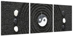 Obraz - Yin i Yang (z zegarem) (90x30 cm)