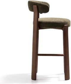 Zielony/w ciemnym naturalnym kolorze hoker z litego drewna jesionowego (wysokość siedziska 75 cm) Granite – Kave Home