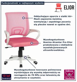 Różowy fotel obrotowy K9-C96