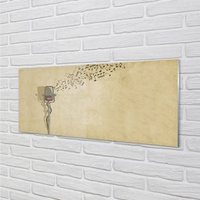 Panel szklany do Kuchni Mikrofon i Zapis Nutowy