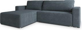 Masseno Narożnik CALTI z funkcją spania i pojemnikiem na pościel Narozniki L, Rozkładana sofa - Szary, TILIA 85