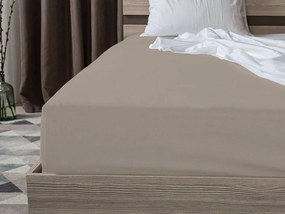 PrzytulneMieszkanie.pl Prześcieradło jersey EXCLUSIVE szaro-beżowe 90 x 200 cm