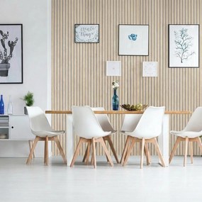 Drewniany panel akustyczny, 2400 x 600 mm, B2BP003, 5 szt, dąb