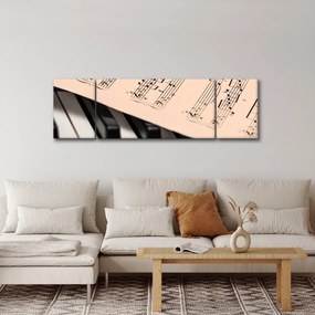 Obraz fortepianu z nutami (170x50 cm)