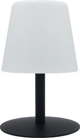 Bezprzewodowa lampka stołowa LED STANDY MINI czarna, szczotkowana stal, światło ciepłe/zimne, regulowana intensywność, IP44, 25 cm