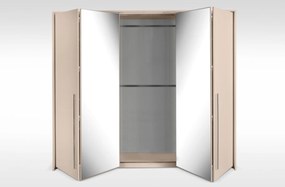 Szafa Przesuwna MUNDO 209 cm z Lustrem Szafa Dwudrzwiowa Odcienie beżu