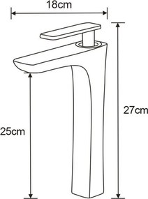 Mexen Indus bateria umywalkowa wysoka, biała/złota - 744610-25