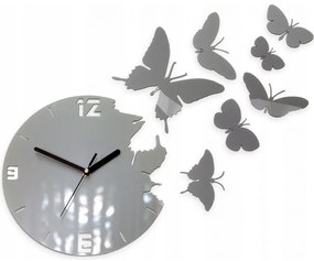 Zegar ścienny cichy nowoczesny do salonu lub sypialni akrylowy z motylami