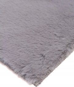 Dywan Futrzany Szary 60x90 cm Włochaty Miękki Dekoracyjny Antypoślizgowy