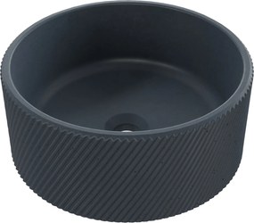 Umywalka betonowa nablatowa okrągła bez otworu na baterię 37 cm VIJA | różne kolory : Kolor - Grafitowy