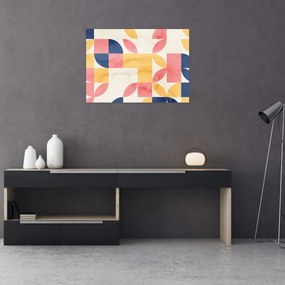 Obraz na szkle - Abstrakcja z wzorami retro (70x50 cm)